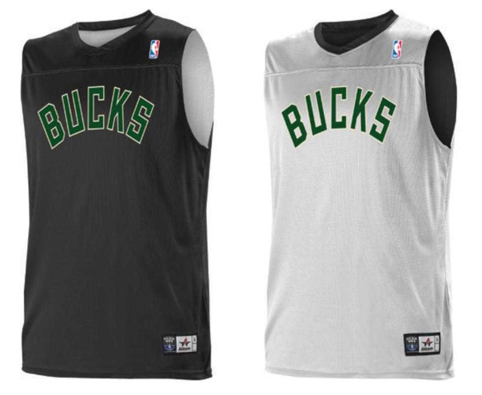 Alleson Athletic A105LA Adult NBA Logo Reversible Game Jersey - Milwaukee Bucks - HIT a Double - 1