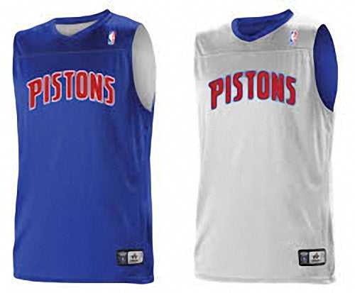 Alleson Athletic A105LY Youth NBA Logo Reversible Jersey - Detroit Pistons - HIT a Double - 1