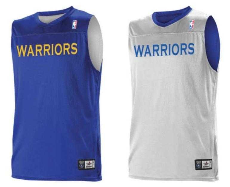 Alleson Athletic A105LY Youth NBA Logo Reversible Jersey - Golden State Warriors - HIT a Double - 1