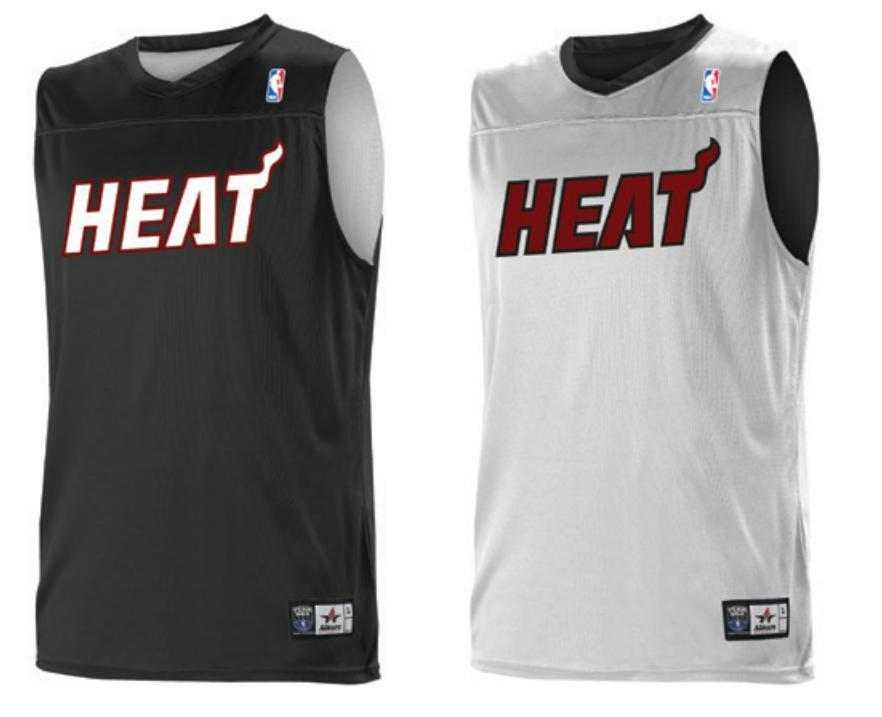 Alleson Athletic A105LY Youth NBA Logo Reversible Jersey - Miami Heat - HIT a Double - 1