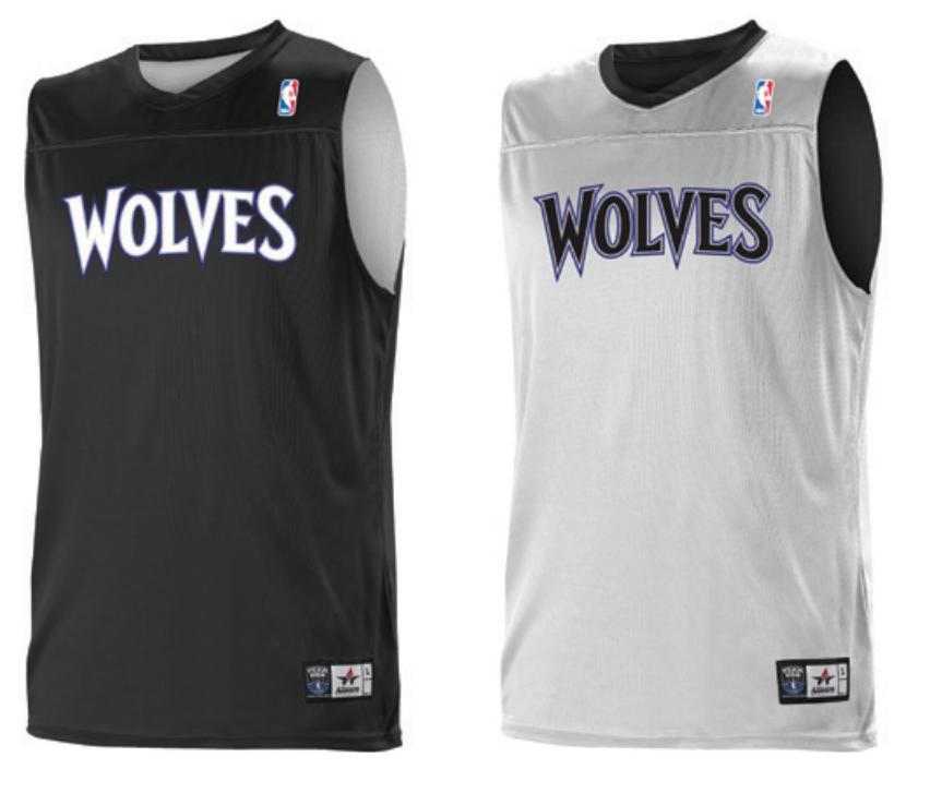 Alleson Athletic A105LY Youth NBA Logo Reversible Jersey - Minnesota T-Wolves - HIT a Double - 1