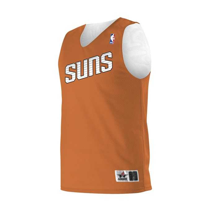 Alleson Athletic A115LA Adult NBA Logo&#39;d Reversible Jersey - Burnt Orange White Phoenix Suns - HIT a Double - 1