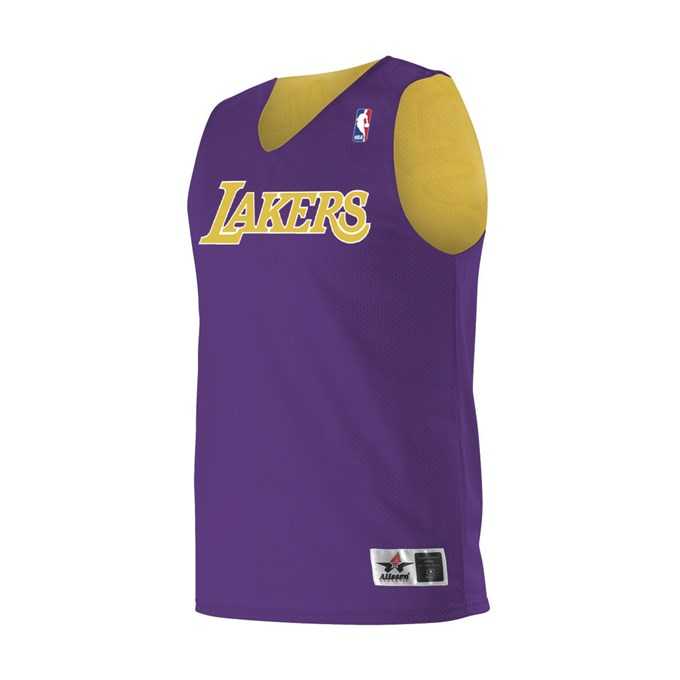 Alleson Athletic A115LY Youth NBA Logo&#39;d Reversible Jersey - Los Angeles Lakers - HIT a Double - 1