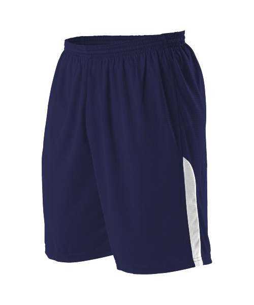 Alleson Athletic A205BA Adult NBA Blank Game Short - Navy White - HIT a Double - 1