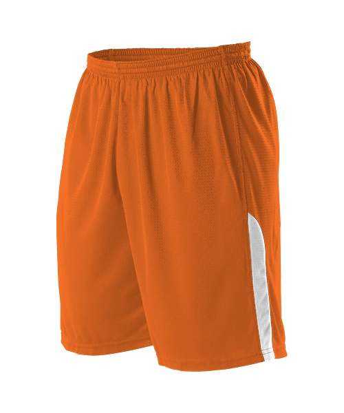 Alleson Athletic A205BA Adult NBA Blank Game Short - Orange White - HIT a Double - 1