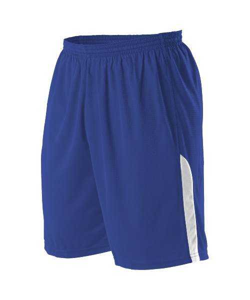 Alleson Athletic A205BY Youth NBA Blank Game Short - Royal White - HIT a Double - 1