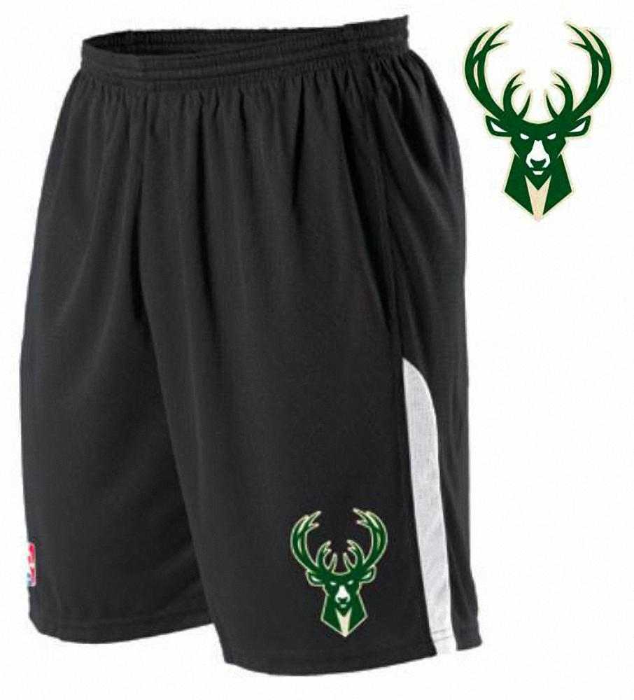 Alleson Athletic A205LA Adult NBA Logo Game Short - Milwaukee Bucks - HIT a Double - 1