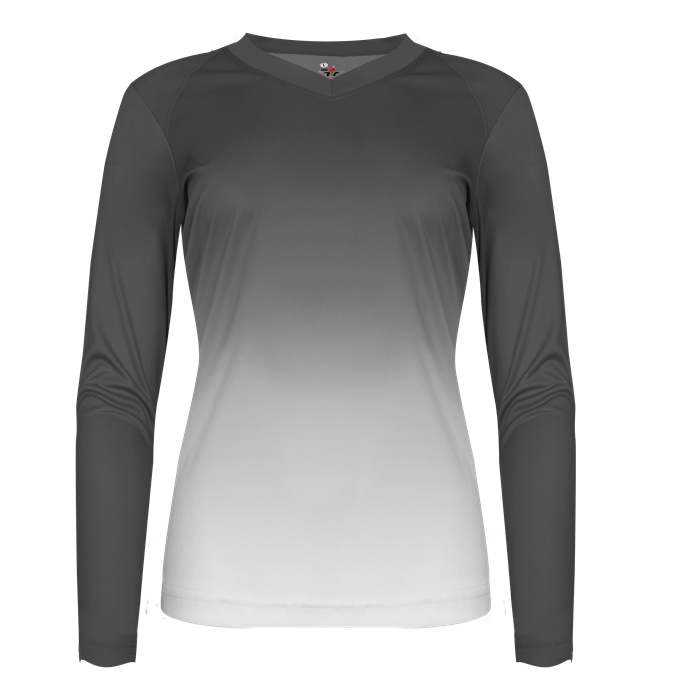 Alleson Athletic AOMBRW Women&#39;s Ombre Volleyball Jersey - Graphite Ombre - HIT a Double - 1