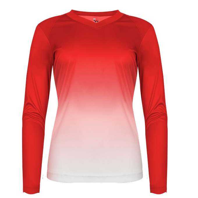 Alleson Athletic AOMBRW Women&#39;s Ombre Volleyball Jersey - Red Ombre - HIT a Double - 1