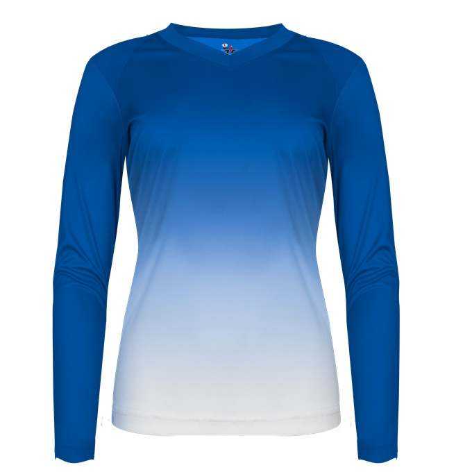 Alleson Athletic AOMBRW Women&#39;s Ombre Volleyball Jersey - Royal Ombre - HIT a Double - 1