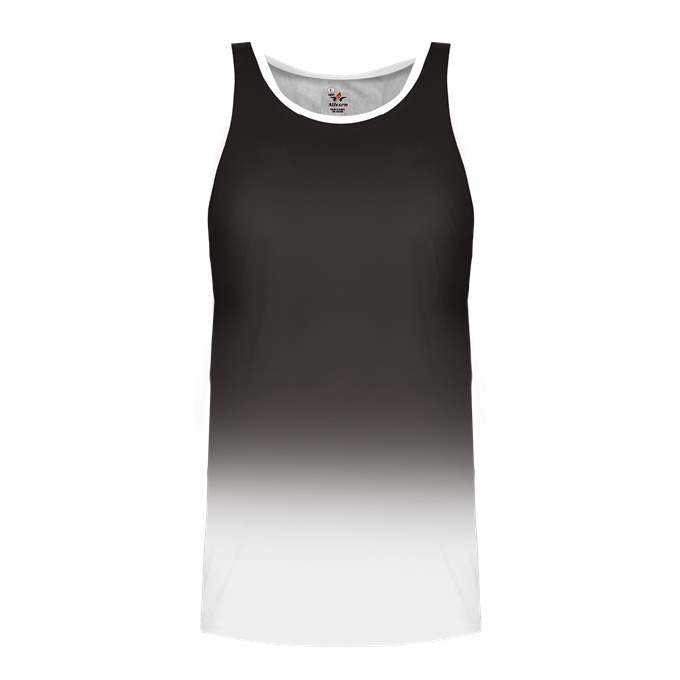 Alleson Athletic ARTOMW Women&#39;s Ombre Track Singlet - Black Ombre - HIT a Double - 1