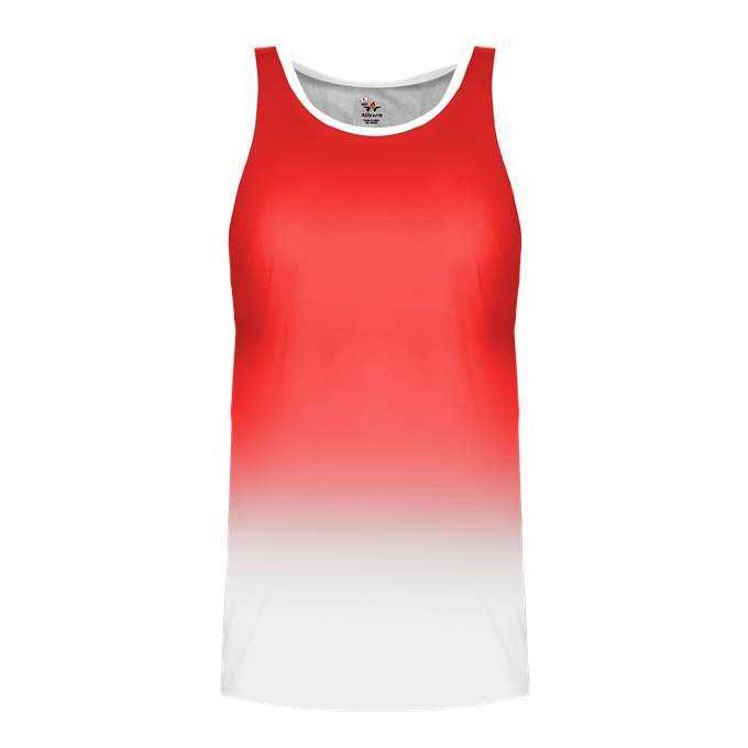 Alleson Athletic ARTOMW Women&#39;s Ombre Track Singlet - Red Ombre - HIT a Double - 1
