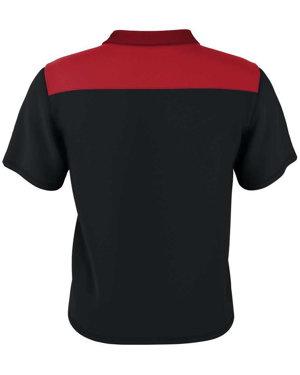 Alleson Athletic GPL6 Adult Color Block Gameday Basic Polo - Black Red - HIT a Double - 3