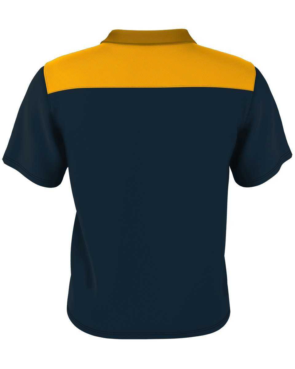 Alleson Athletic GPL6 Adult Color Block Gameday Basic Polo - Navy Gold - HIT a Double - 3