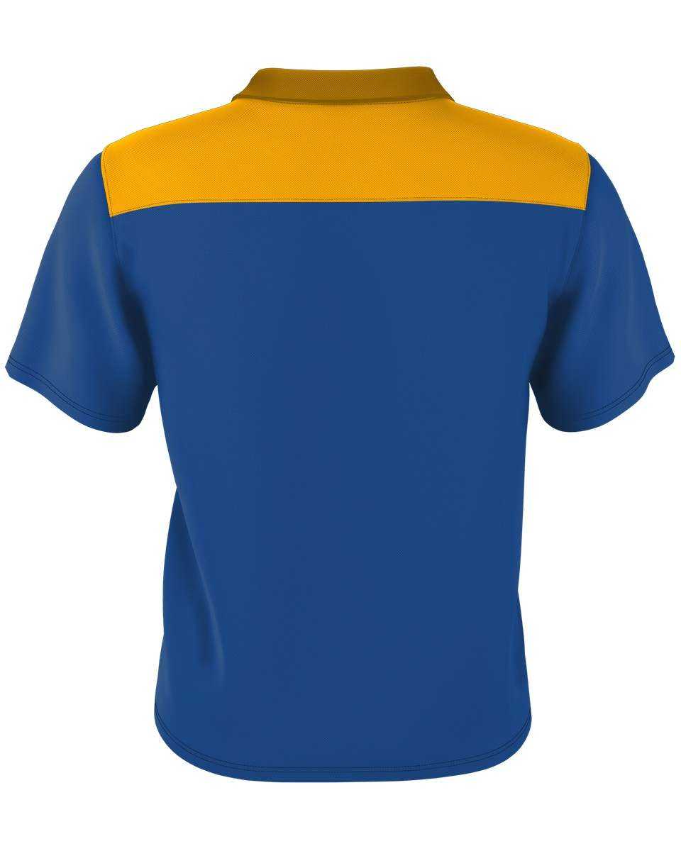 Alleson Athletic GPL6 Adult Color Block Gameday Basic Polo - Royal Gold - HIT a Double - 3