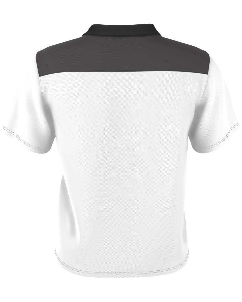 Alleson Athletic GPL6 Adult Color Block Gameday Basic Polo - White Charcoal Solid - HIT a Double - 3