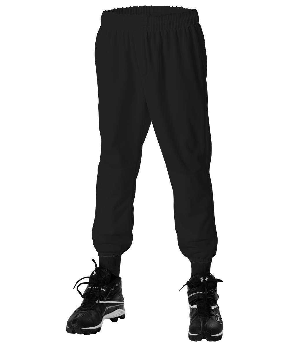 Alleson Athletic LLBDK2 Youth Pull Up Baseball Pant - Black - HIT a Double - 1