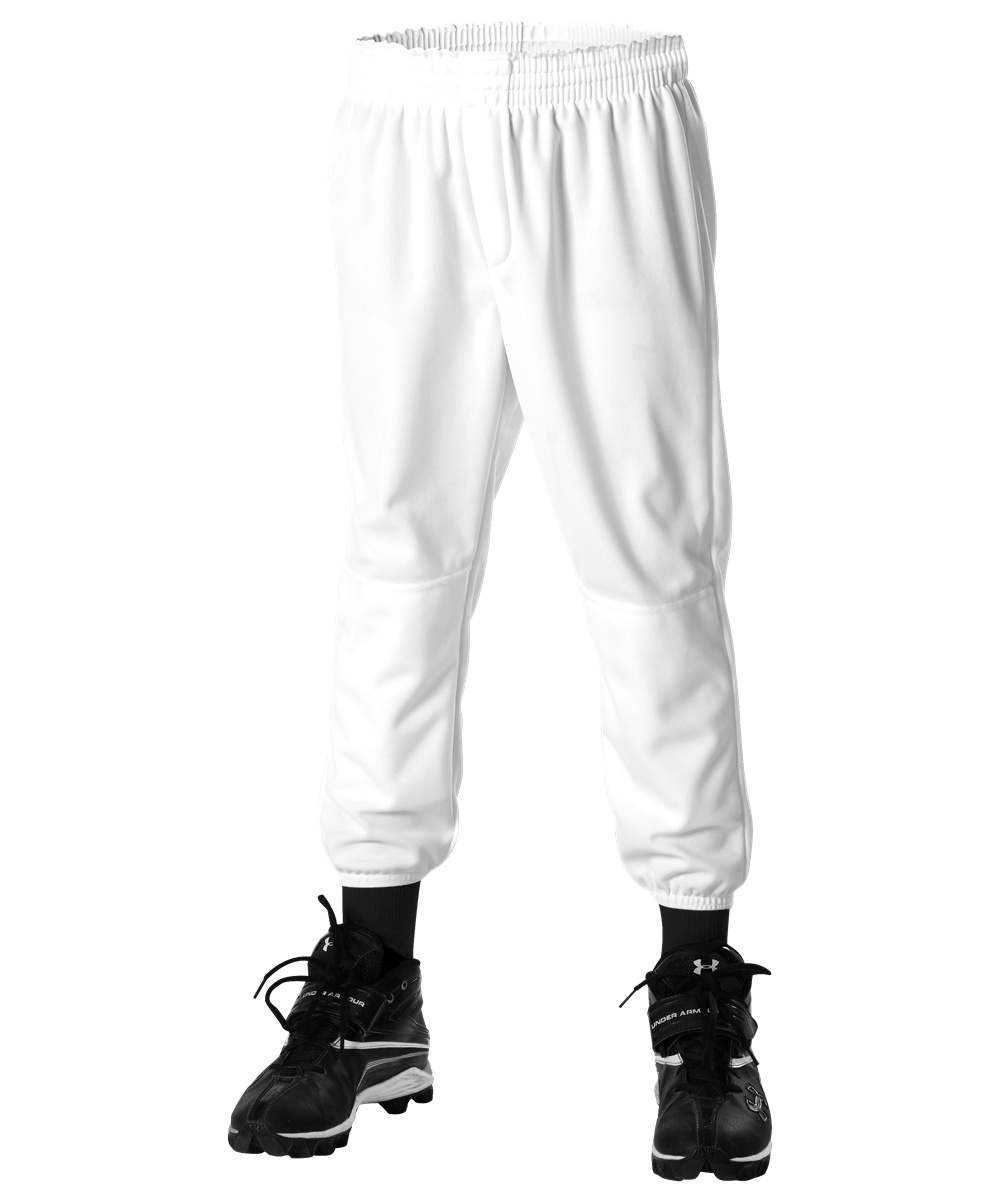 Alleson Athletic LLBDK2 Youth Pull Up Baseball Pant - White - HIT a Double - 1