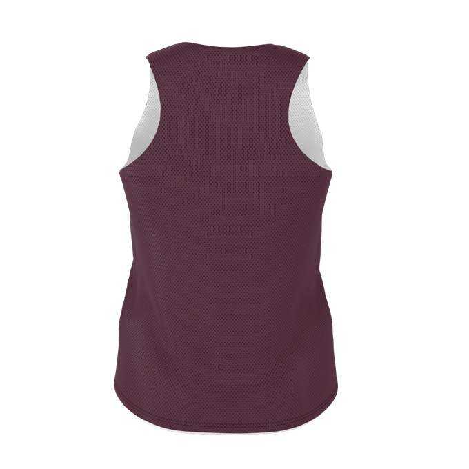 Alleson Athletic LP001W Womens Lacrosse Reversible Pinnie - Light Maroon White - HIT a Double - 3