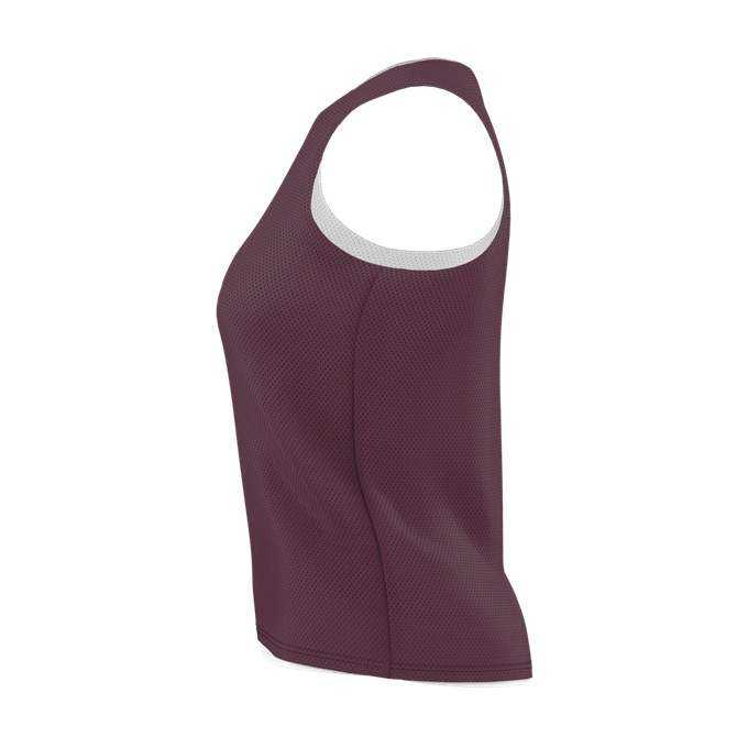 Alleson Athletic LP001W Womens Lacrosse Reversible Pinnie - Light Maroon White - HIT a Double - 2
