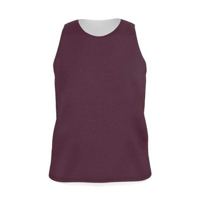 Alleson Athletic LP001W Womens Lacrosse Reversible Pinnie - Light Maroon White - HIT a Double - 1