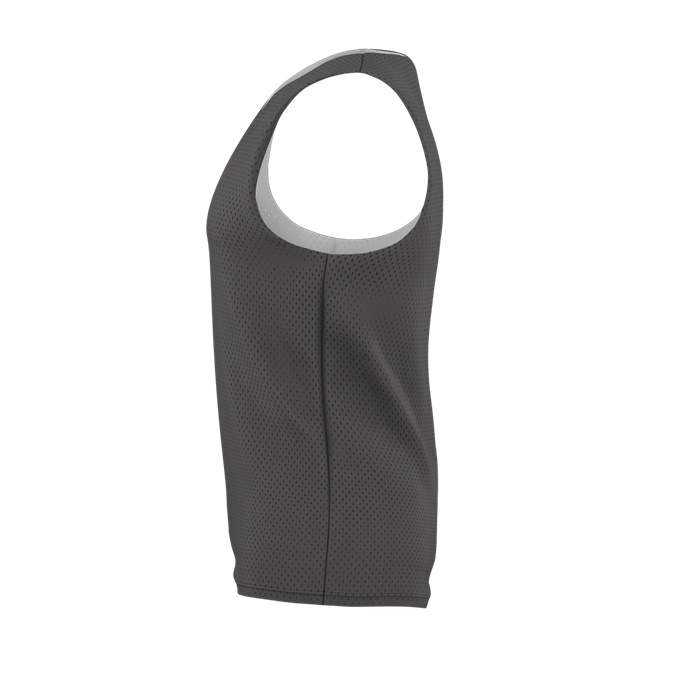 Alleson Athletic LP001Y Youth Lacrosse Reversible Pinnie - Charcoal Solid White - HIT a Double - 2