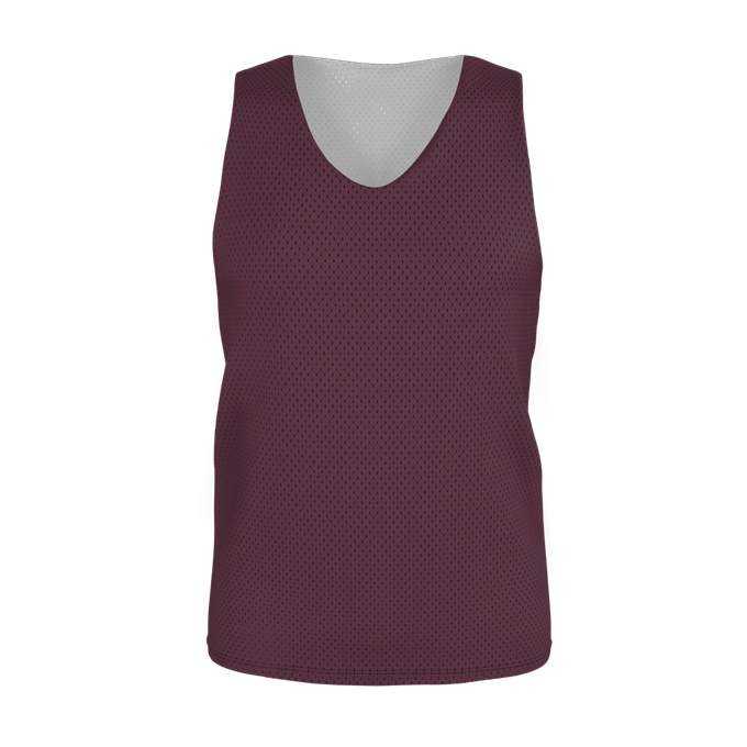 Alleson Athletic LP001Y Youth Lacrosse Reversible Pinnie - Light Maroon White - HIT a Double - 1