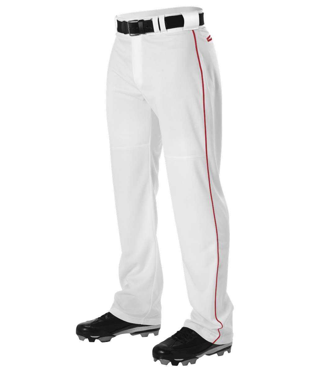 Alleson Athletic PWRPBP Adult Warp Knit Baseball Pant with Side Braid - White Scarlet - HIT a Double