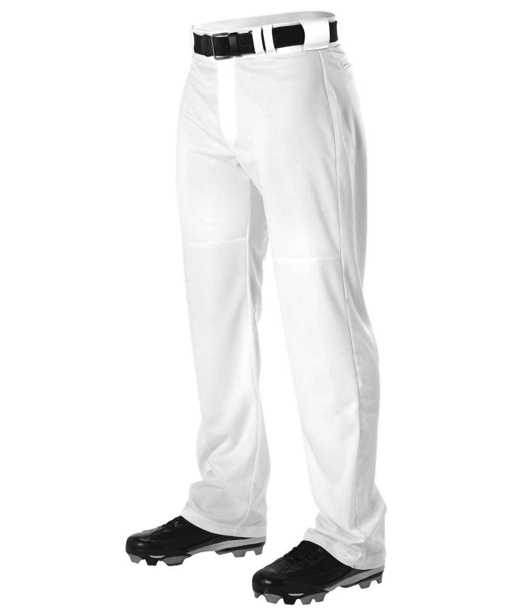 Alleson Athletic PWRPPY Youth Warp Knit Wide Leg Baseball Pant - White - HIT a Double - 1