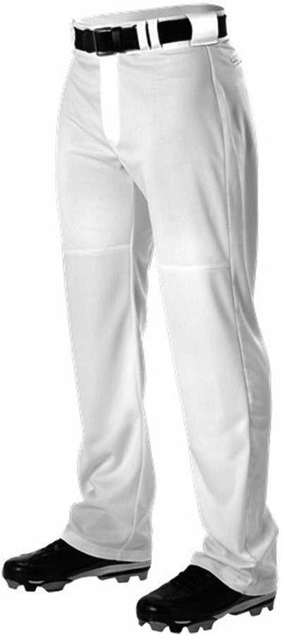 Alleson Athletic PWRPP Adult Warp Knit Wide Leg Baseball Pant - White - HIT a Double - 1