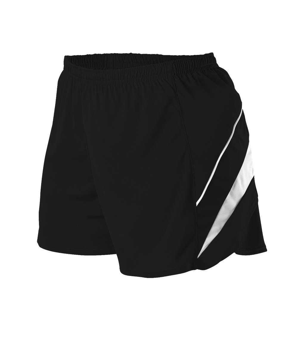 Alleson Athletic R1LFPW Women&#39;s Loose Fit Track Short - Black White - HIT a Double - 1