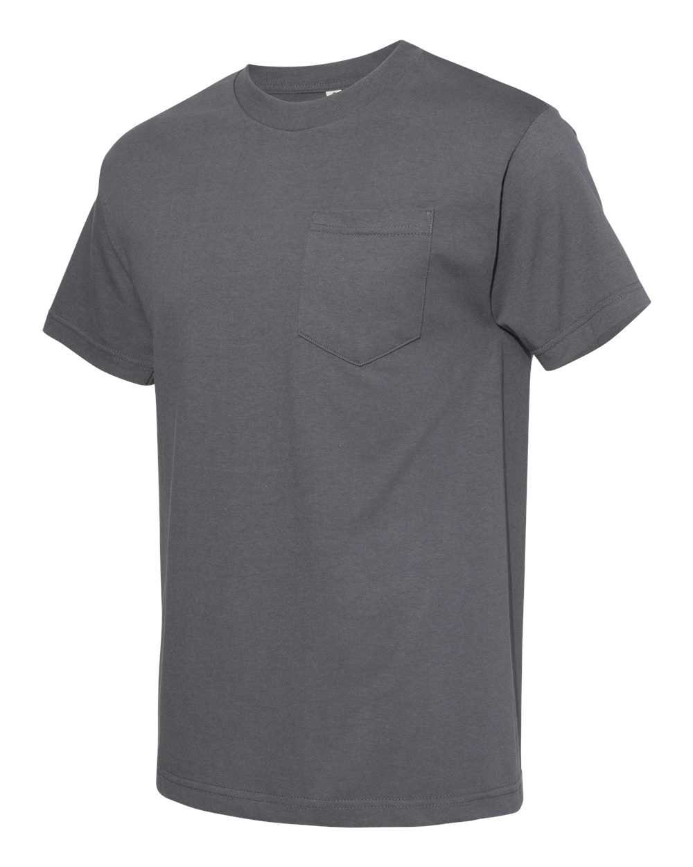Alstyle 1305 Classic Adult Pocket Tee - Charcoal - HIT a Double