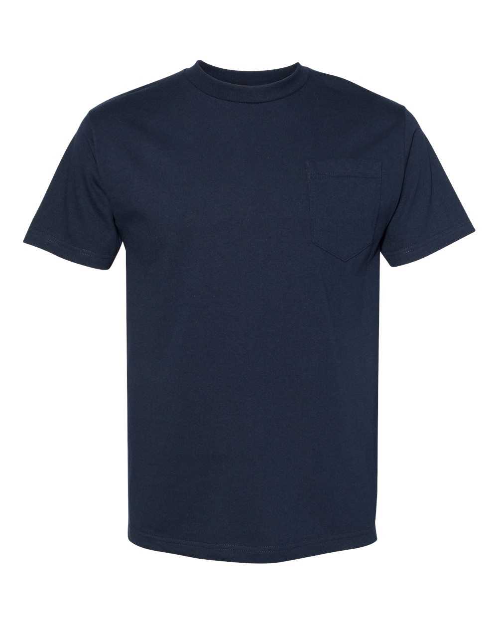 Alstyle 1305 Classic Adult Pocket Tee - Navy - HIT a Double