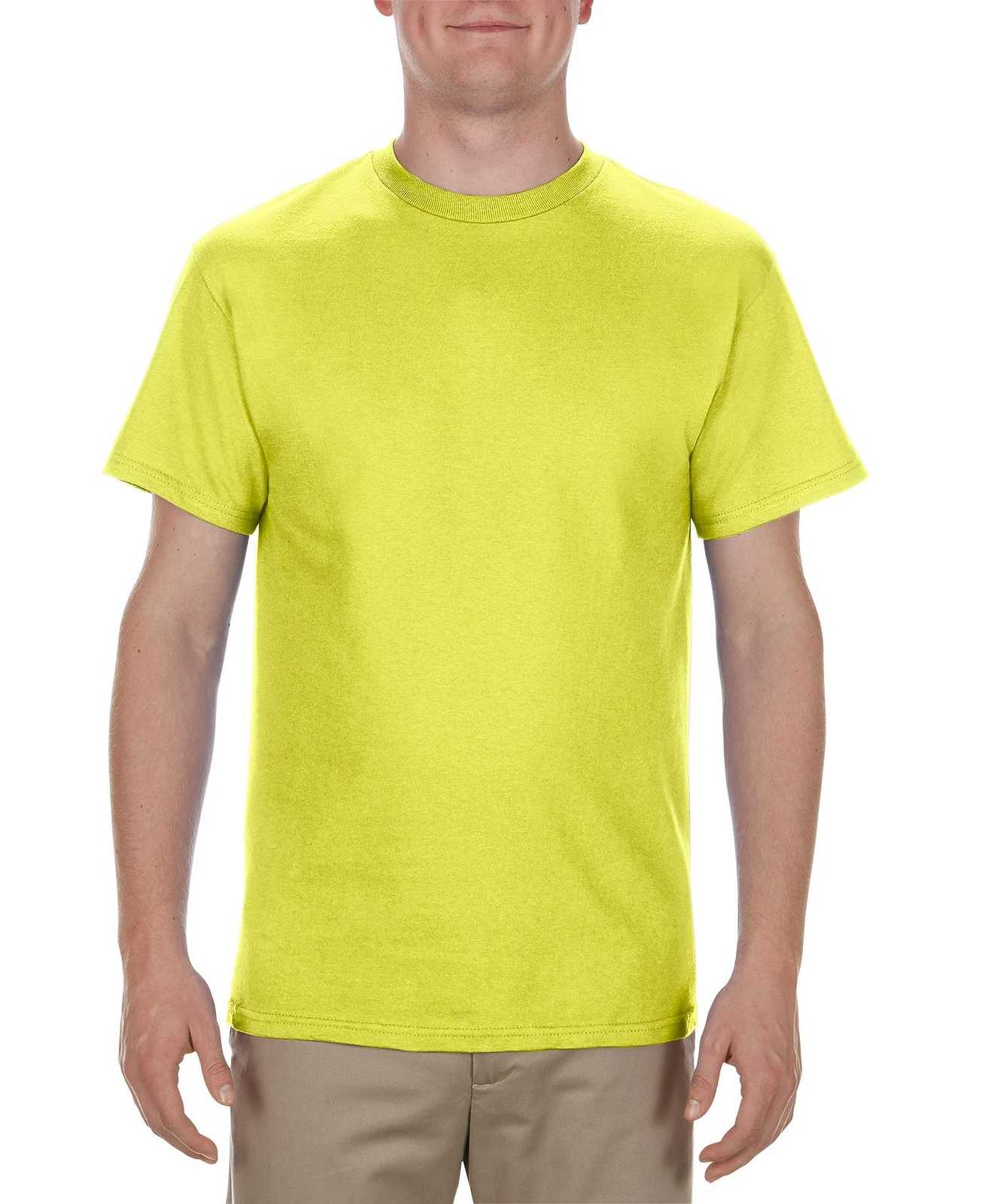 Alstyle 1901 Heavyweight Adult Tee - Safety Green - HIT a Double