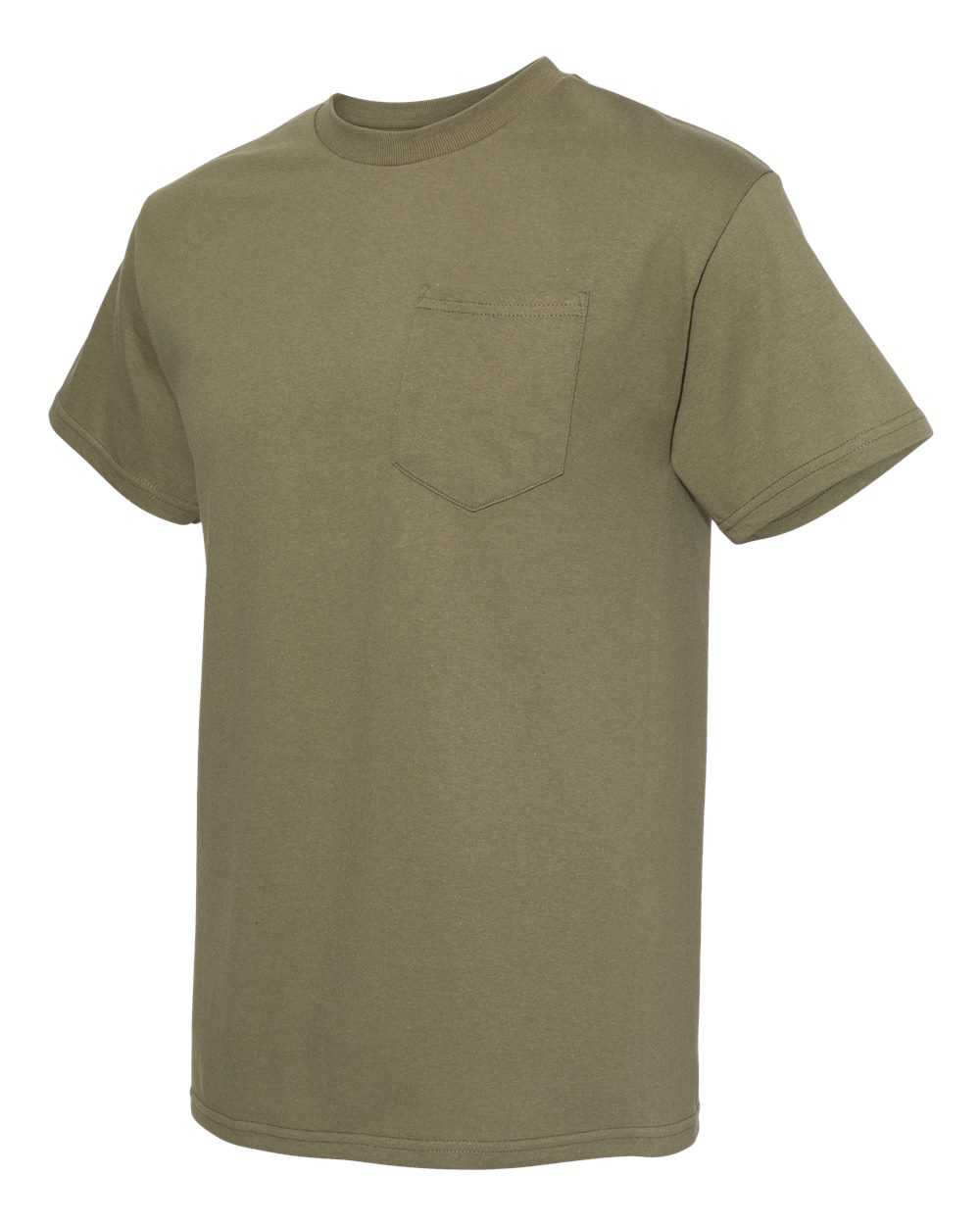 Alstyle 1905 Heavyweight Adult Pocket Tee - Military Green - HIT a Double