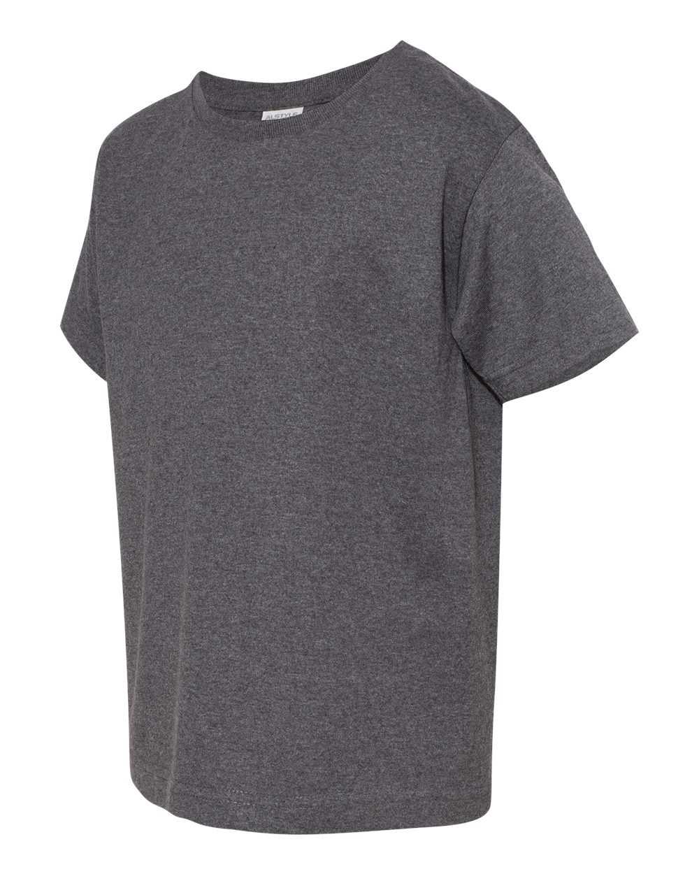 Alstyle 3381 Classic Youth Tee - Charcoal Heather - HIT a Double