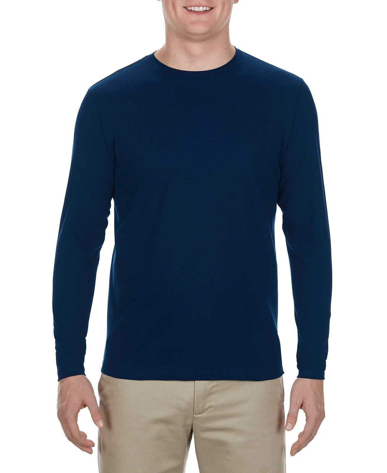 Alstyle 5304 Ultimate Adult Long Sleeve Tee - Navy - HIT a Double