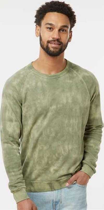 Alternative Apparel 9575ZT Champ Lightweight Eco-Washed French Terry Pullover - Olive Tonal Tie Dye - HIT a Double - 2