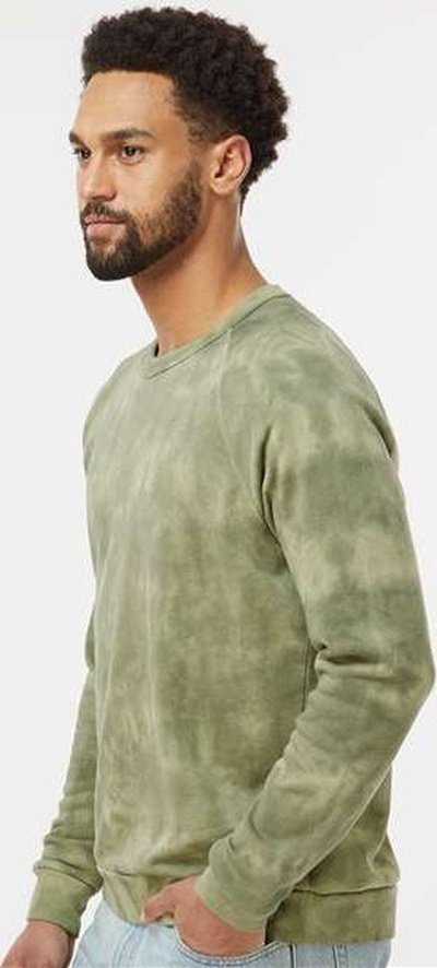 Alternative Apparel 9575ZT Champ Lightweight Eco-Washed French Terry Pullover - Olive Tonal Tie Dye - HIT a Double - 3