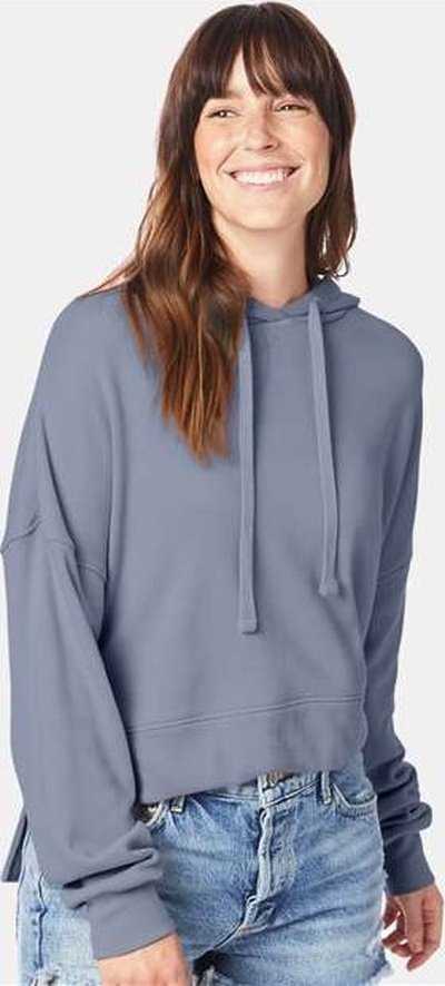 Alternative Apparel 9906ZT Women's Eco-Washed Terry Hooded Sweatshirt - Washed Denim - HIT a Double - 1