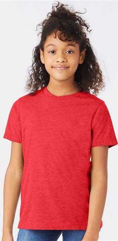 Alternative Apparel K1070CV Youth Cotton Jersey CVC Go-To Tee - Heather Red - HIT a Double - 2