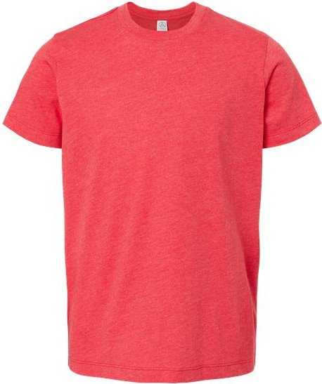 Alternative Apparel K1070CV Youth Cotton Jersey CVC Go-To Tee - Heather Red - HIT a Double - 1