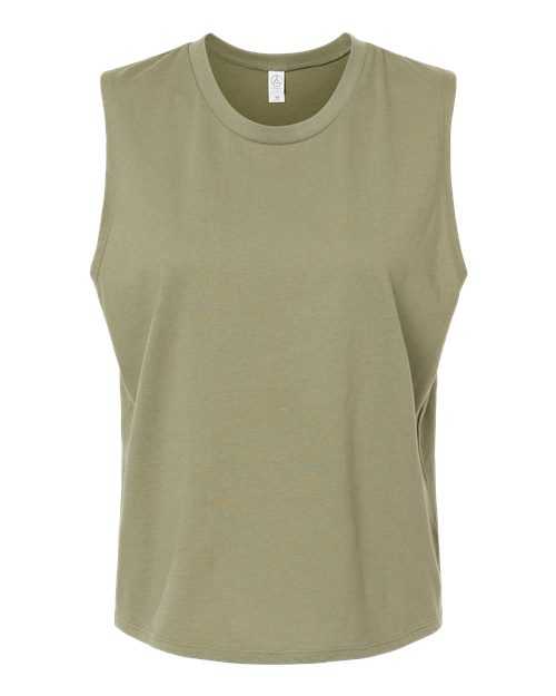 Alternative 1174 Women&#39;s Cotton Jersey Go-To Crop Muscle Tank - Military - HIT a Double