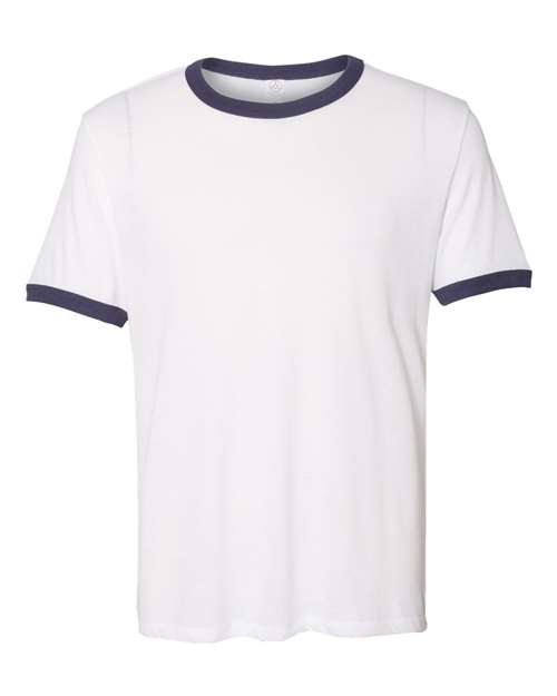 Alternative 5103 Vintage Jersey Keeper Ringer Tee - White Navy - HIT a Double