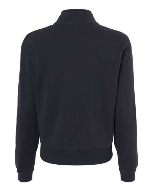 Alternative 8808PF Women&#39;s Eco-Cozy Fleece Mock Neck Quarter-Zip Sweatshirt - Black - HIT a Double