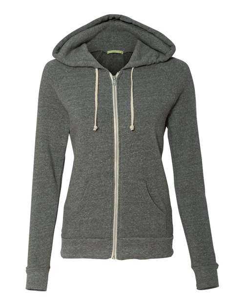 Alternative 9573 Womens Adrian Eco-Fleece Full-Zip Hooded Sweatshirt - Eco Grey - HIT a Double