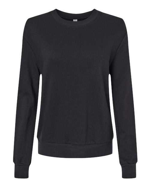 Alternative 9903ZT Women&#39;s Eco-Washed Terry Throwback Pullover - Black New - HIT a Double