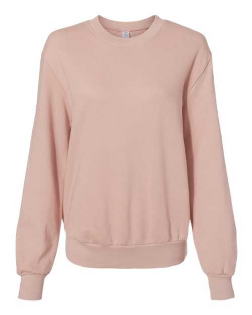 Alternative 9903ZT Women&#39;s Eco-Washed Terry Throwback Pullover - Rose Quartz New - HIT a Double