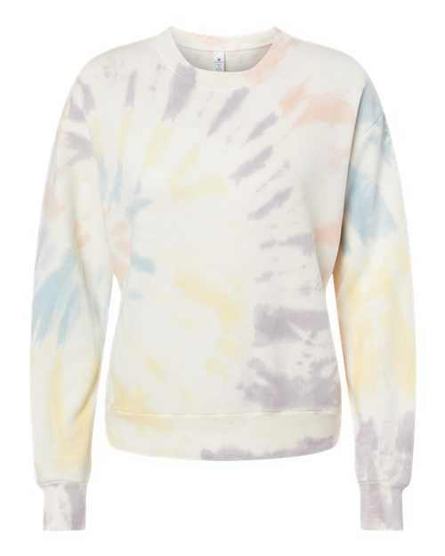 Alternative 9903ZT Women&#39;s Eco-Washed Terry Throwback Pullover - Spectrum Spiral Tie Dye - HIT a Double