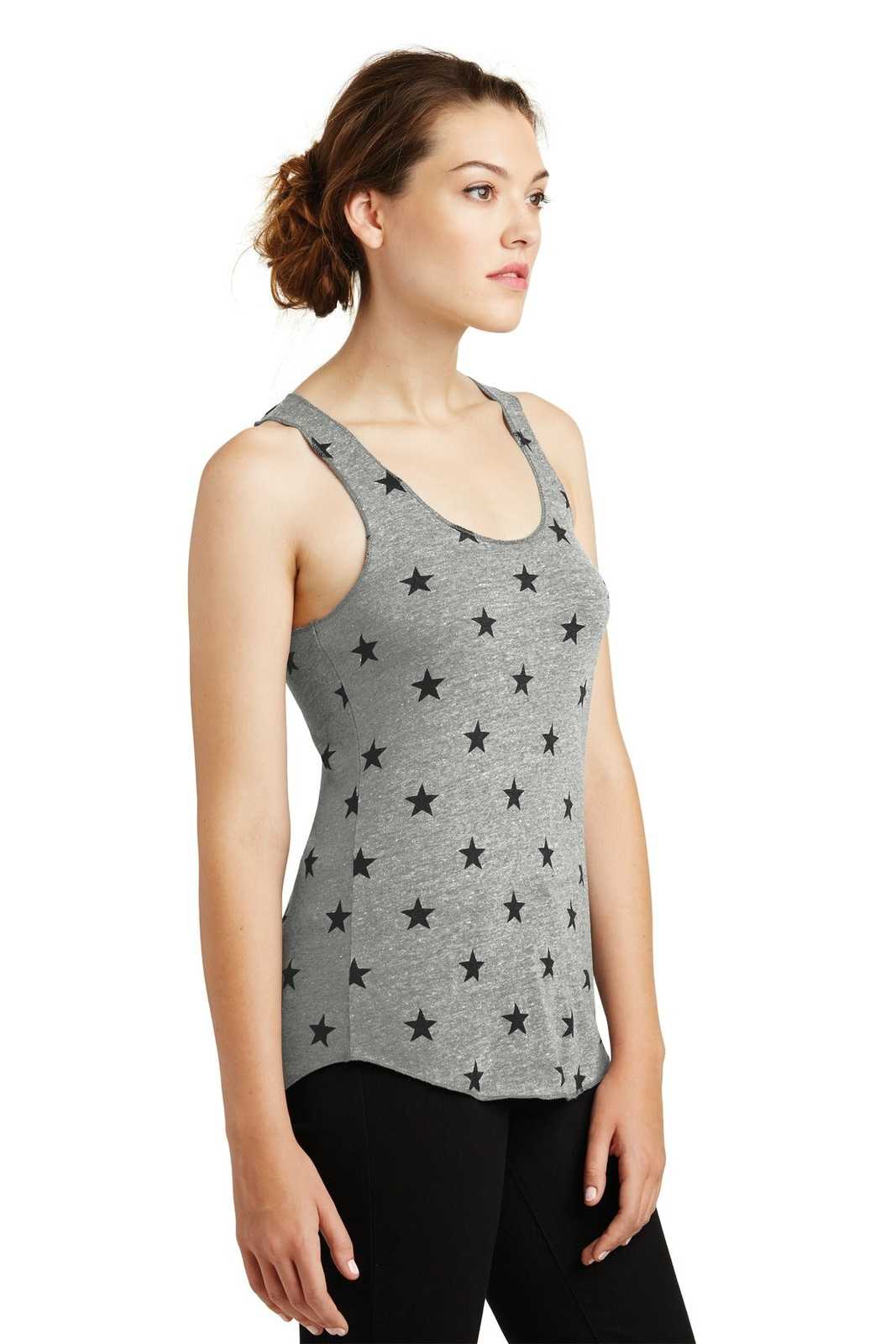 Alternative AA1927 Discontinued Women&#39;s Meegs Eco-Jersey Racer Tank - Eco Gray Stars - HIT a Double - 4